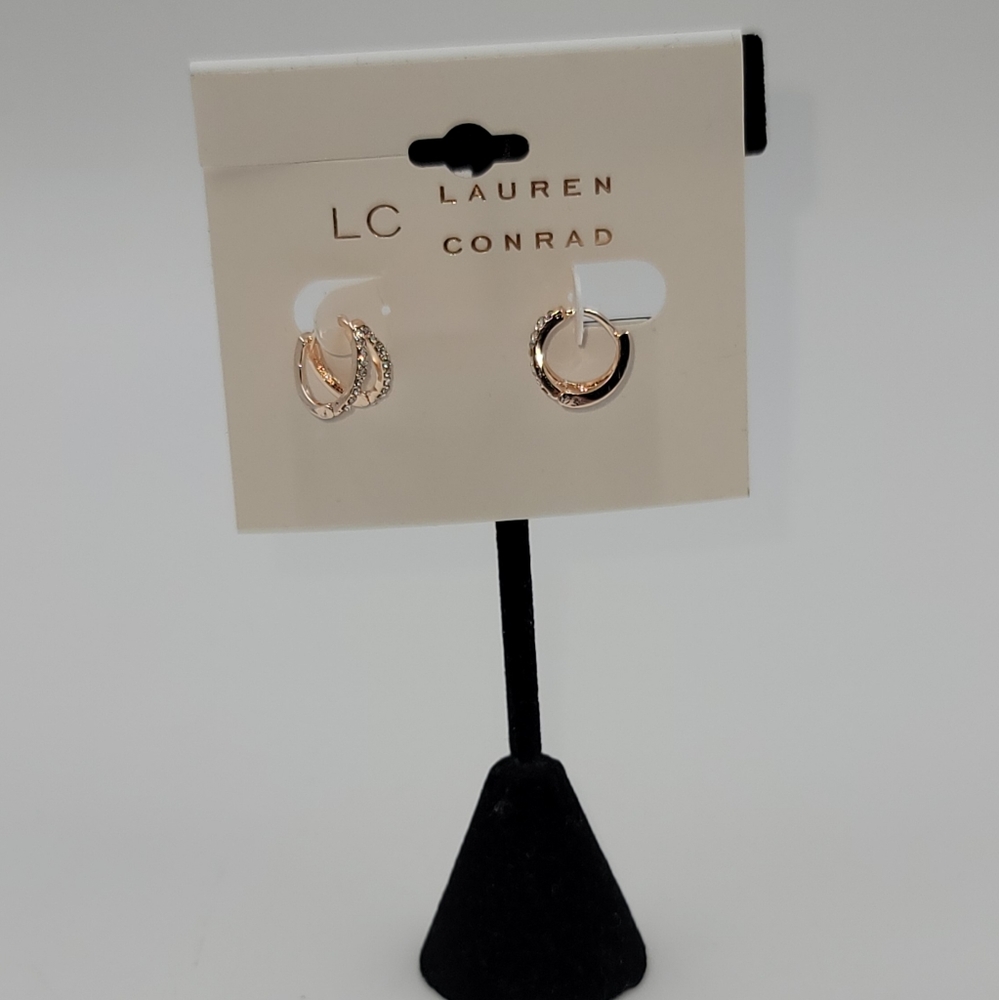 Lauren Conrad Dainty Gold tone hoops